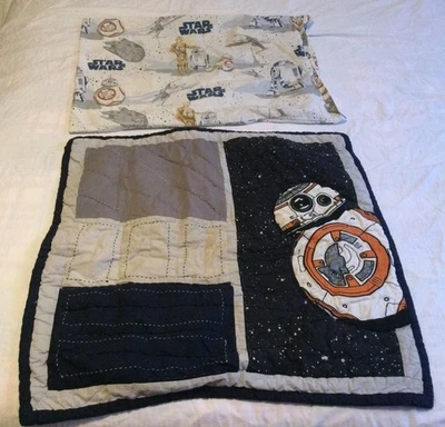 Pottery Barn Kids Star Wars BB-8 Euro Funda Simulada Almohada Edredón Retazos Foto 1 de 4