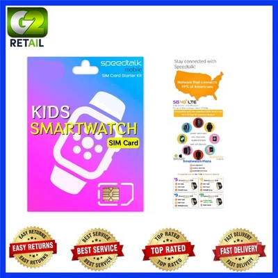 Smartwatch SIM Card Starter Kit - Triple Cut for 4G Devices, No Contract - Image 1 of 4