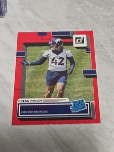 Panini Donruss #380 2022 clasificación Nik Bonitto novato prueba de prensa rojo radiocontrol Broncos - Imagen 1 de 2