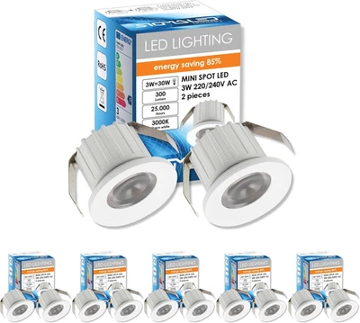 , MINI SPOT LED 3W, Dimmerabile, 300Lumen, Luce Calda 3000K, Faretto Tondo Incas - Immagine 1 di 4