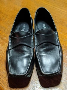 Stéphane Kelian Sz 38 Wedge Heel Paris Leather Black Driving Shoe Exc Cond Spain - Picture 1 of 12