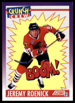 1991 Score American  #305 Jeremy Roenick - Chicago Blackhawks  CC - Image 1 of 2
