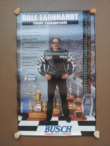 1996 NASCAR Dale Earnhardt True Champion Busch Beer Racing vintage Poster ad Cover