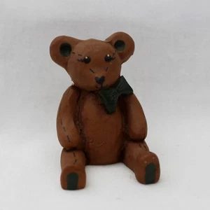 Sarah's Attic Teddy Bear w/ Green Ribbon Ears and Feet Adorable - Picture 1 of 4