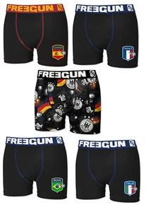 Lot 5 Boxers Enfant Freegun Microfibre Serie 3 Football - Imagen 1 de 3