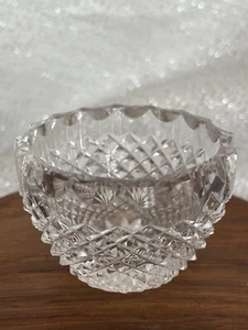 WATERFORD? Crystal Criss Cross Cut Trinket Bowl Jewelry Dish 2” - Picture 1 of 3