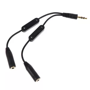 1 In 2 Out 3,5mm Stecker auf Doppel Mono 3,5mm Buchse Kopfhörer Y Splitter Kabel - Bild 1 von 7