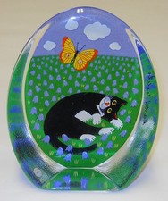 Iittala Martti Lehto Glass Card Black Cat Take It Easy Arabia Finland 