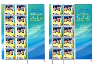 Men's Madison Cycling  GOLD MEDAL Australia 2000 Olympics SYDNEY UNCUT BLOCK 20 - Picture 1 of 2