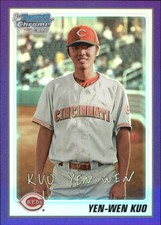 2010 Bowman Chrome Prospects Purple Refractors Card #BCP80 Yen-Wen Kuo /999
