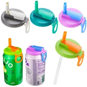 4pack 4 Color Soda Can Lids With Strawsilicone Straws Soda can Coversstraw Soda - Picture 1 of 5