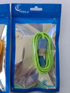 FLASH BRAIDED LED light glow MICRO USB charger cable FOR samsung GALAXY S6+ S4 - Picture 1 of 11