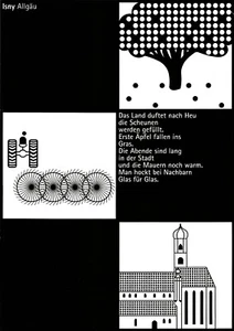 Otl Aicher - Manifesto pubblicitario Isny A1 motivo "Isny Allgäu" design/grafica/pittogramma - Foto 1 di 1