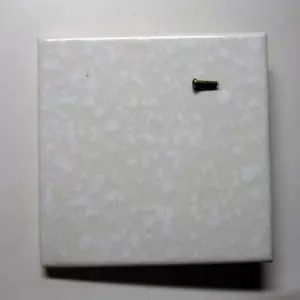 1 Wall Tile Florida 545 USA FT 4-3/8" Dimpled White Pearl on Beige Ceramic Vtg - Picture 1 of 10
