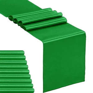 10-Pack Satin Table Runner Emerald 12 x 108 inches Long Table Runners for Wed... - Picture 1 of 7