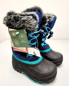 Warm Kamik Waterproof Snow Gypsy 3 Winter Boots Little Girls Size 8 Blue Teal - Picture 1 of 5