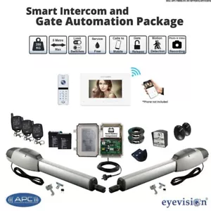 Double Swing Electric Gate Opener and Wi-Fi Intercom Remote Control Complete Kit - Picture 1 of 10