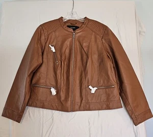 Giacca moto donna ecopelle Vero Moda taglia 18 trapuntata marrone cammello nuova con etichetta - Foto 1 di 11