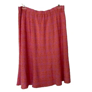 $400.00  St. John Collection WMN Elastic Pink/ Org / Gold Flare Skirt SZ 14 - Picture 1 of 7