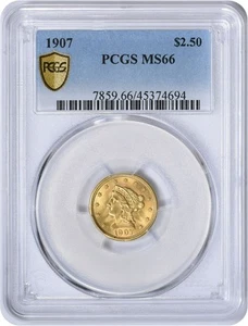 1907 $2.50 Gold Liberty Head MS66 PCGS - Picture 1 of 4