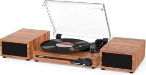 Udreamer Giradischi Con 2 Altoparlanti Stereo Doppi Giradischi Vintage Bluetooth - Foto 1 di 9