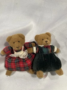 Vintage Russ Miniatur Weihnachten Teddybär Paar - Bild 1 von 2
