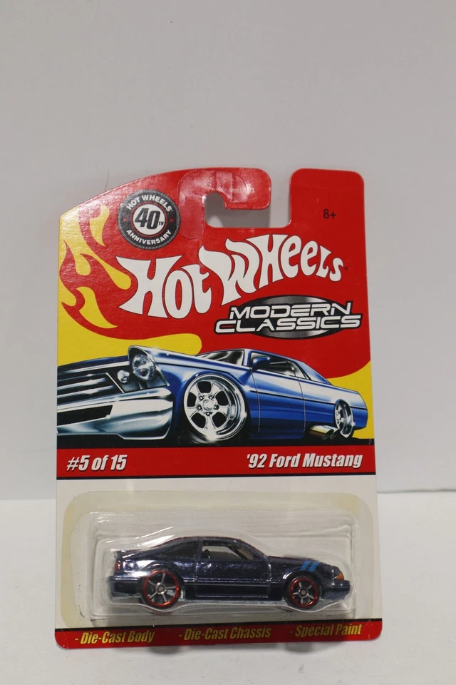 2007 Hot Wheels Modern Classics '92 Ford Mustang Dark Blue Spectraflame New - Image 1 of 3