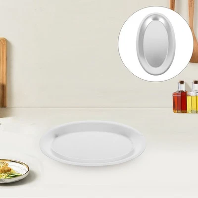  Piatto ovale in acciaio inossidabile piatto per pesce fumante snack dessert - Immagine 1 di 4