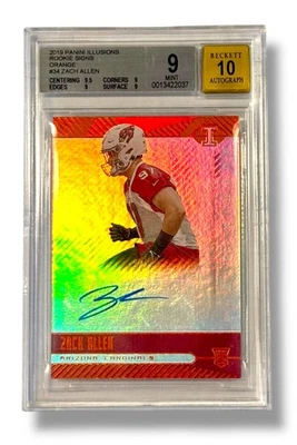 2019 Panini Illusions Orange #34 Rookie Signs Zach Allen BGS 9 Auto 10 - 0013422 - Image 1 of 2