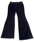White House Black Market Women The Sculpt Skinny Flare Jeans 12L Dark Wash Boho