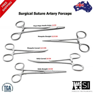 HEMOSTATIC CLAMP LOCKING ARTERY FORCEPS SURGICAL SUTURE PLIERS NEEDLE HOLDER - Bild 1 von 9
