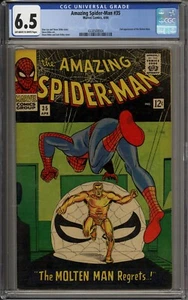 CGC AMAZING SPIDER-MAN # 35 FN+ 1966 2ND MOLTON MAN - Picture 1 of 2