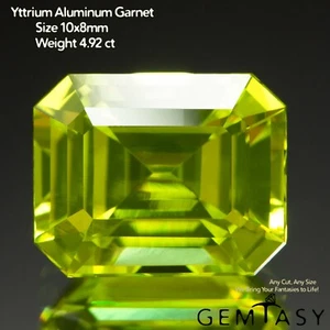 Cut stone - YAG Neon Czochralski (Pulled) lab grown, facet 10x8mm 4.9-5.4ct - Picture 1 of 4