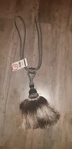Trimland Trimmings Black Taupe braided Tassle curtain tieback - Picture 1 of 1
