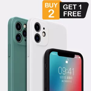 Für iPhone 13 12 11 Pro Max XS XR 8 7 Plus SE Flüssig Silikon Hülle Kamera Cover - Bild 1 von 17