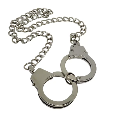 Handschellen Anhänger Groß Stahl Chrom Statement Unikat Alternative Edgy Schmuck - Bild 1 von 4