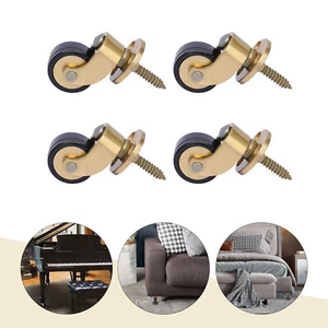 4PCS Ottone Universale Mobili Ruota Ruota Rullo Tavolo Sedia Divano Piano Gomma - Foto 1 di 12