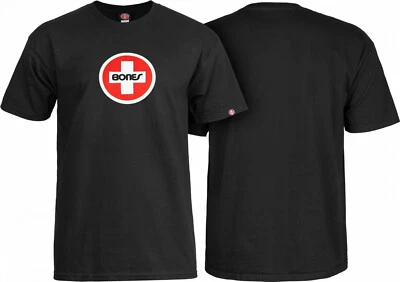 Powell Peralta BONES SWISS CIRCLE LOGO Skateboard T Shirt BLACK - Image 1 of 3