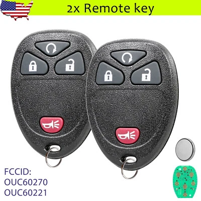 2 para 2007 2008 2009 2010 2011 2012 2013 GMC Sierra 1500 2500 mando a distancia llavero 4B Foto 1 de 4