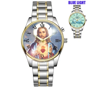Gesù Cristo Bello Arte Luminoso Aghi & Illuminato Quadrante Orologio da Polso - Foto 1 di 1