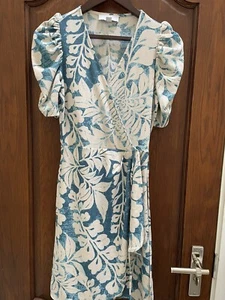 NEXT Mini/Knee-Length White Blue Dress Size 6 - Never worn - Picture 1 of 7