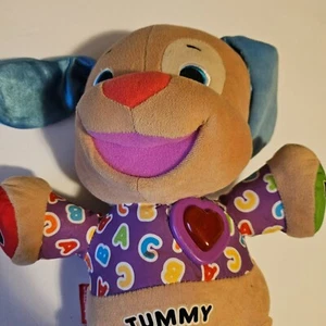 Fisher Price Learning Tummy Dog Sings Heart Talk ABC Interactive Plush Toy - Picture 1 of 12