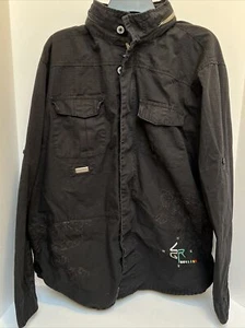 LRG Lifted Research Group Mens Jacket Shirt 2XL Embroidered Lion Shacket Hoodie - Picture 1 of 10