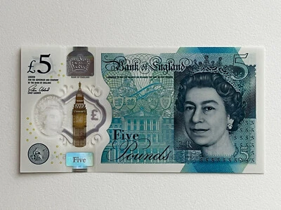 2016 £5 X 3 Bank of England Note UK Pound Polymer Note Gem UNC - Image 1 of 2