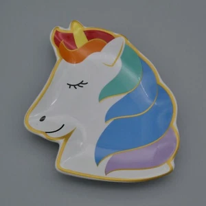 Arco Iris Unicornio Baratija Joyería Plato Catchall Orgullo Místico Blanco Cerámica 4.5" - Imagen 1 de 8