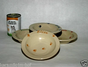 keramik-im-hof Futtertellerchen mit Wunschname, Napf, Schüssel, Katze, Hund - Bild 1 von 1