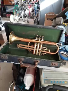 Vintage Odel Vega Cornet With Mouthpiece That Wont Come Off Needs Some Repair - Picture 1 of 24