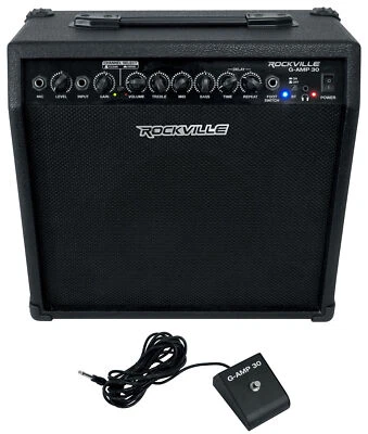 Rockville G-AMP 30 Watt Guitar Combo Amplifier Amp Bluetooth/Mic In+Footswitch - Image 1 of 4