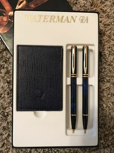 Waterman Laureat Set Mineral Blue & Gold Ballpoint & 0.5mm Pencil New In Box - Picture 1 of 1