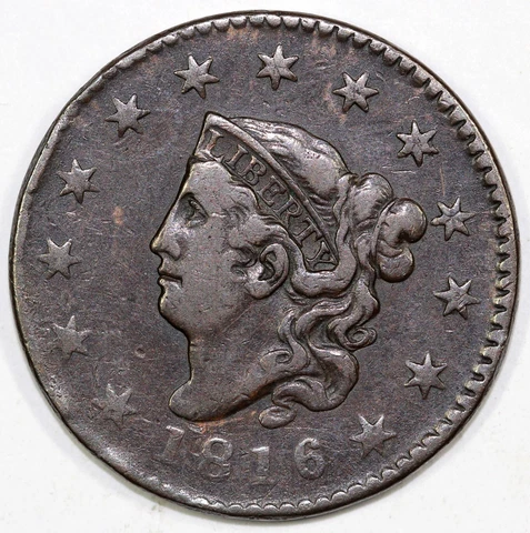 1816 1c N-5 Matron Head Large Cent Cover